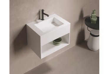 Lavabo suspendu design en résine minérale ARIELLE