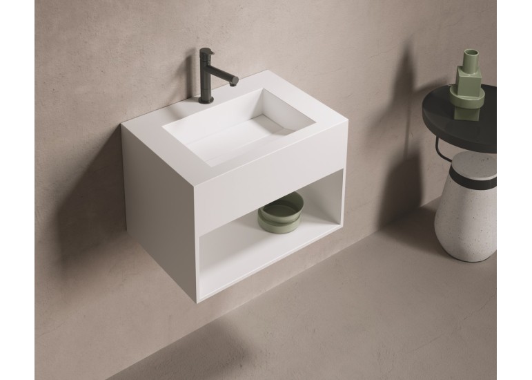 Lavabo suspendu design en résine minérale ARIELLE