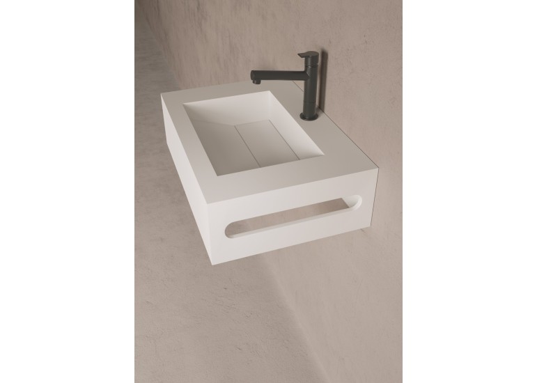 Lavabo suspendu design en résine minérale ARIELLE