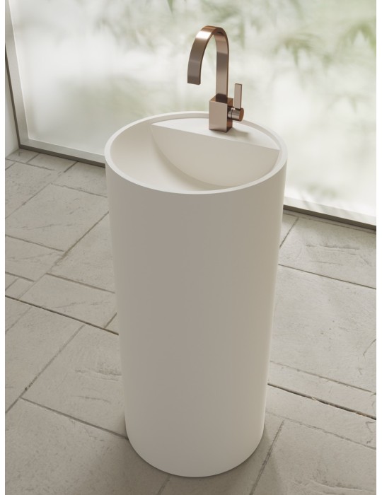 Lavabo colonne design en résine minérale SUN