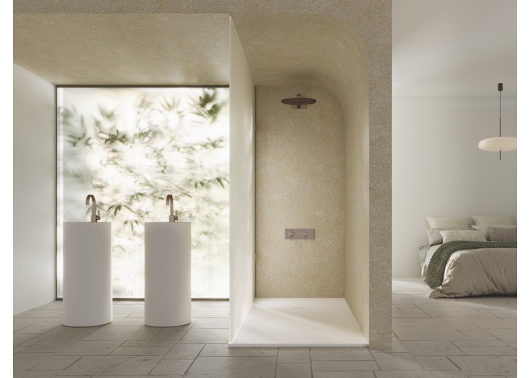 Lavabo colonne design en résine minérale SUN