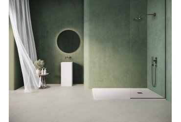 Receveur de douche extra plat en résine surface ardoisée SILEX