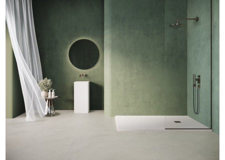 Receveur de douche extra plat en résine surface ardoisée SILEX