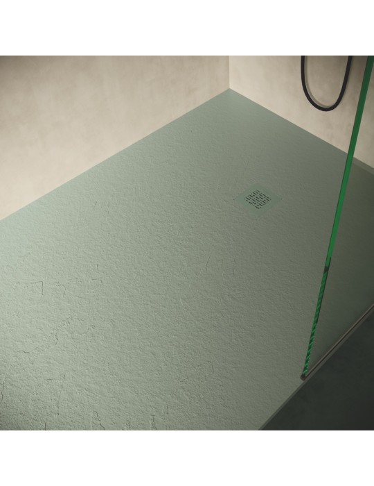 Receveur de douche extra plat en résine surface ardoisée SILEX