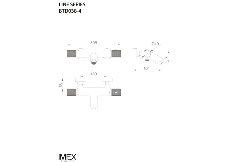 Mélangeur thermostatique bain/douche Line