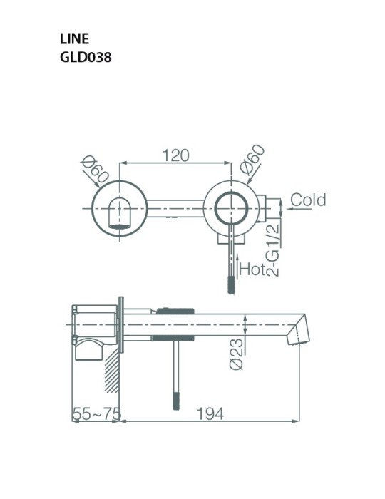 Monocommande lavabo encastré Line