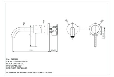 Monocommande lavabo encastré Monza 2