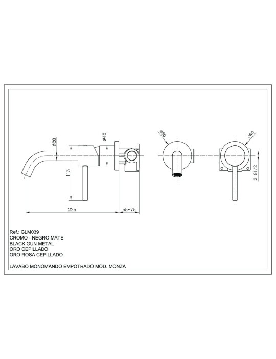 Monocommande lavabo encastré Monza
